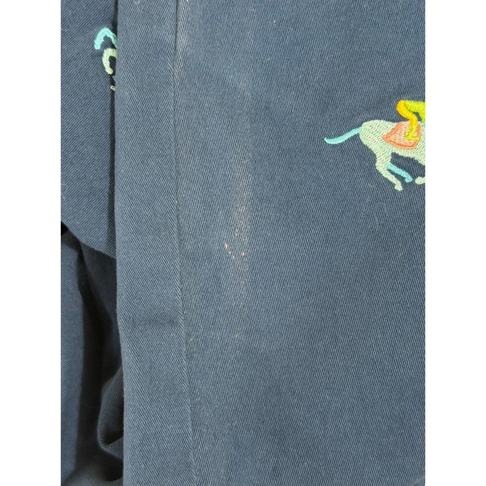 Castaway Nantucket Island Mens 42x34 Navy Blue Embroidered Horse Jockey Pants